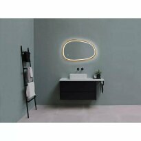 Дзеркало для ванної Luxury Wood Dali Dali дзеркало асиметричне 550*850мм, LED, сенсор, (аура,фронт,сендим), дуб натуральний коричневий,дуб - Фото 3