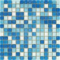 Мозаика Mozaico de Lux R-MOS R-MOS B1131323335 микс голубой-5 на бумаге 20x20, 327х327х4 белый,голубой,синий
