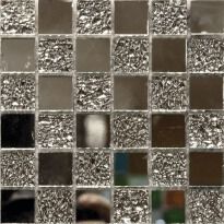 Мозаика Mozaico de Lux S-MOS S-MOS MIX SM01+SM06 SILVER FOIL&MIR коричневый,серый,черный,зеркало