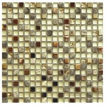 Мозаика Mozaico de Lux S-MOS S-MOS HS0375 (15x15) серый,серебро,серо-коричневый