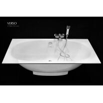 Ванна зі штучного каменю PAA Verso VAVER/00 VERSO Ванна з камяної маси 170х75, білий+PAVERM/00 Панель, білий + Sifvvarp сифон білий