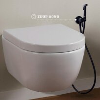 Гигиенический душ Paffoni Tweet round ZDUP 110 NO TWEET ROUND Набор гигиенического душа, черный матовый черный - Фото 3