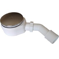 Сифон для піддону Styron STY-ZA-90-K Сифон для душового піддона 90 мм з гідрозатвором, низький, хромований білий,хром - Фото 1