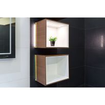 Меблі для ванної кімнати Villeroy&Boch Finion G580GFGN FINION Полиця підвісна, внутр. колір- білий лак, зовн. колір - горіх білий,горіх - Фото 5
