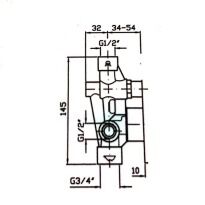 Змішувач прихованого монтажу ZUCCHETTI Pan R99684 - PAN, Нерухома частина змішувача ZP6121,хром латунь - Фото 2