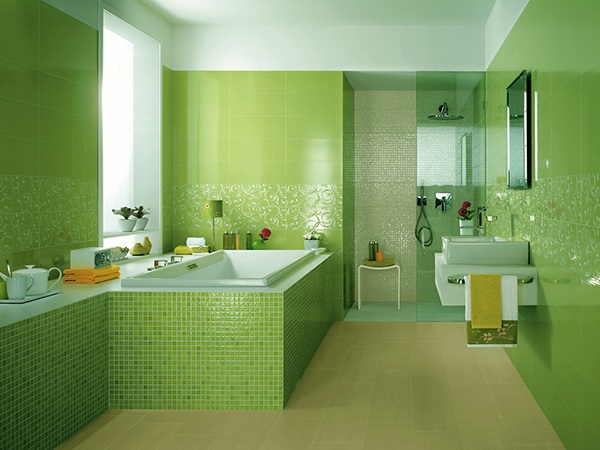 Зелена плитка для стін та підлоги