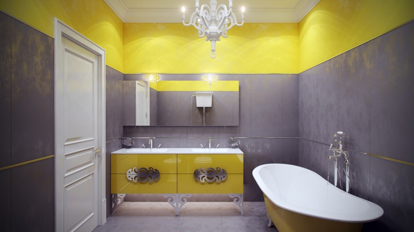 Фото - Жовтий колір у ванній кімнаті