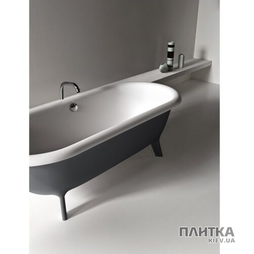 Ванна AGAPE AVAS0969-ZG-S OTTOSENTO/OTTOSENTO SMALL Ванна + злив-перелив, white-dark grey/chrome білий,темно-сірий - Фото 5