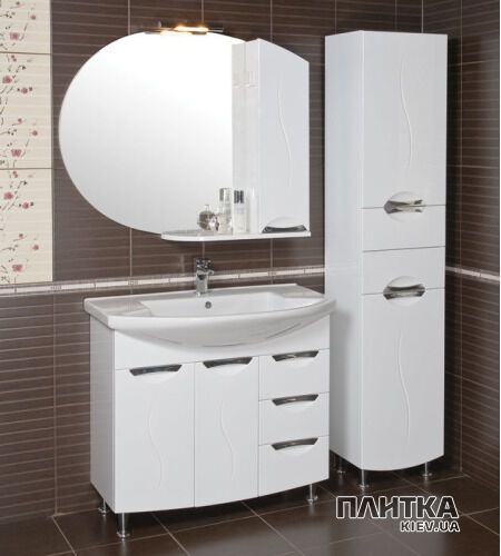 Зеркало для ванной Аква Родос Глория 98х87 см со шкафчиком справа белый - Фото 3