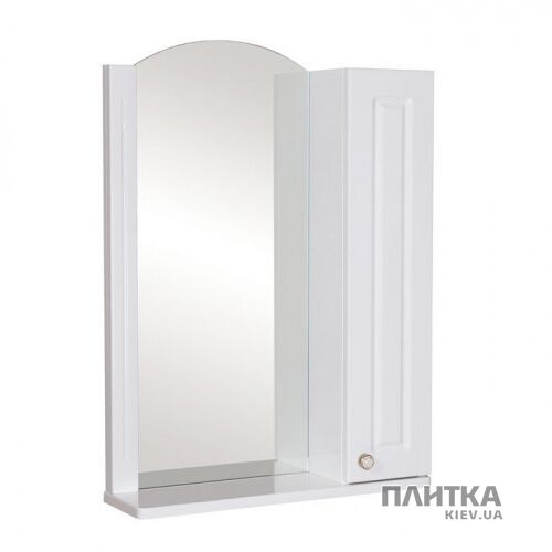 Зеркало для ванной Аква Родос Классик 60 см с правосторонним шкафчиком белый - Фото 1
