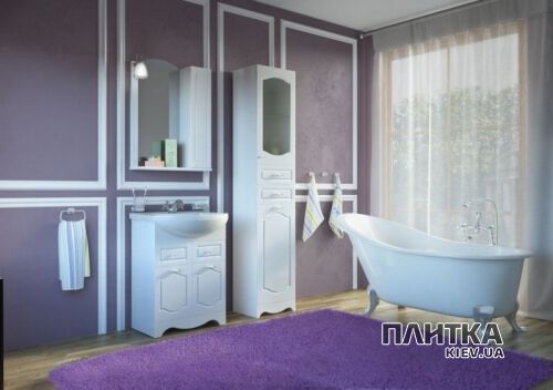Зеркало для ванной Аква Родос Классик 60 см с правосторонним шкафчиком белый - Фото 3