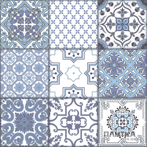 Плитка Almera Ceramica Patchwork PATCHWORK BLUE белый,голубой - Фото 2