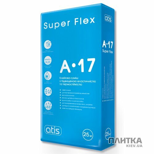 Клей для плитки ATIS A-17 Super Flex элестичный, 25 кг серый