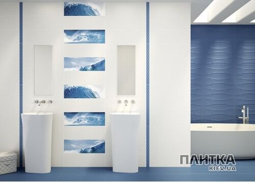 Плитка Azulev Solid LIST GRADUATION MULTICOLOR фриз білий,блакитний,синій - Фото 2