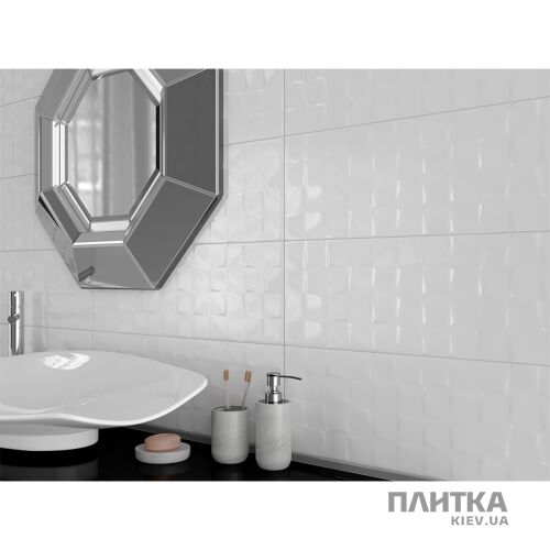 Плитка Cersanit Simple Art WHITE GLOSSY STRUCTURE CUBES белый - Фото 2