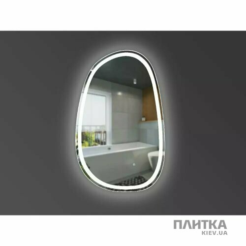 Зеркало для ванной Devit Style 5415080 Style Асимметричное зеркало 800х500 с LED подсветкой и тачсенсором белый,зеркало - Фото 1