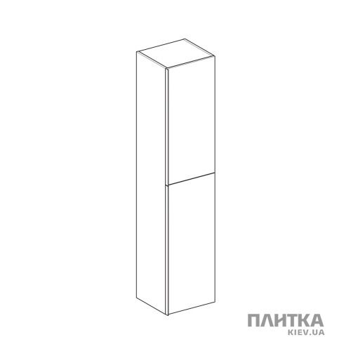 Пенал Geberit Acanto 500.619.01.2 Acanto Высокий шкаф с двумя дверцами: корпус: лакированный ультраглянцевый/белый, фасад: белое стекло белый - Фото 2