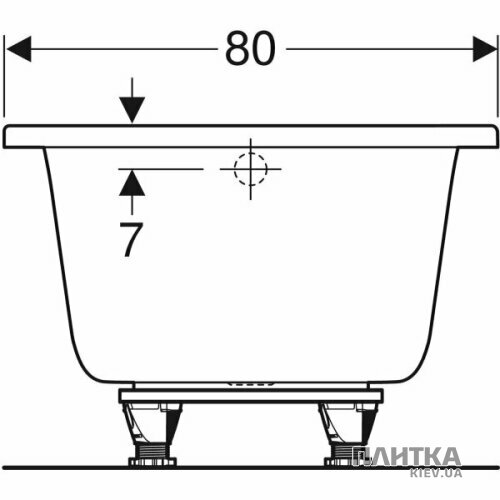 Акриловая ванна Geberit Selnova 554.386.01.1 Selnova Square Ванна прямоугольная с ножками, 180х80см, белая белый - Фото 5