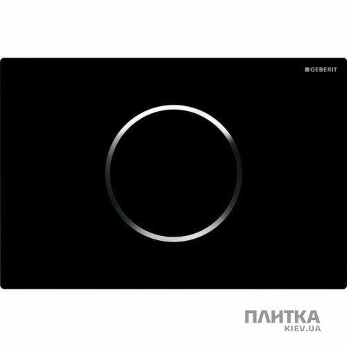 Кнопка для смыва Geberit Sigma 115.907.KM.6 Sigma10 бесконтактный смыв к унитазу, панель черный глянец, декор кольцо хром черный,хром - Фото 1