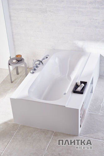 Акрилова ванна Geberit Soana 554.004.01.1 Soana Ванна прямокутна 180x80см, тонкий край, злив та перелив по центру, з ніжками, колір білий білий - Фото 5