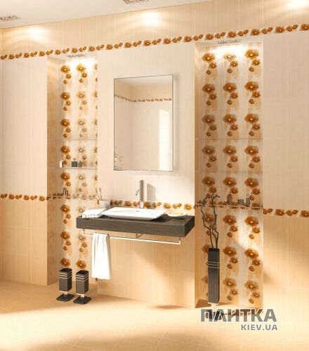 Плитка Golden Tile Маргарита МАРГАРИТА БЕЖЕВЫЙ декор Б81391 бежевый,коричневый,желтый - Фото 2