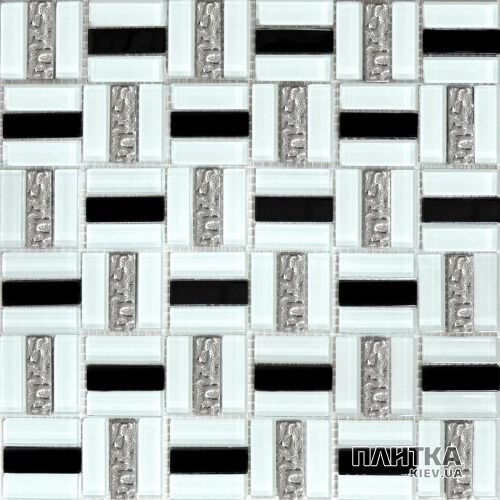 Мозаика Grand Kerama 1077 Трино черно-белая белый,черный