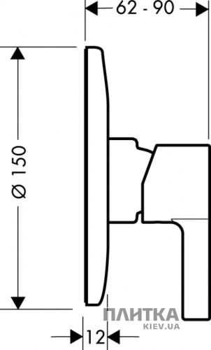 Наружная часть смесителя: Hansgrohe Metris S 31661000 хром - Фото 2