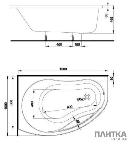 Акрилова ванна Kolo Promise XWA3051 150х100 см ліва білий - Фото 2
