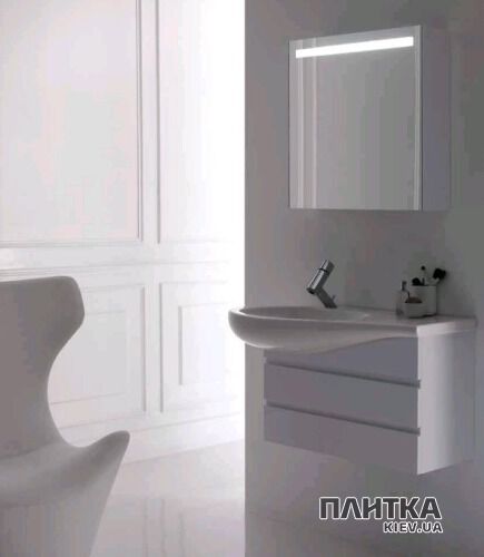 Зеркало для ванной Laufen Alessi one H4482310976311 (4.4823.1.097.631.1) 80 см белый, открытие полок по бокам белый - Фото 3