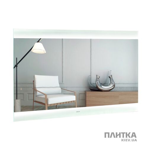 Зеркало для ванной Liberta FIORI с подсветкой и часами 900х700 хром