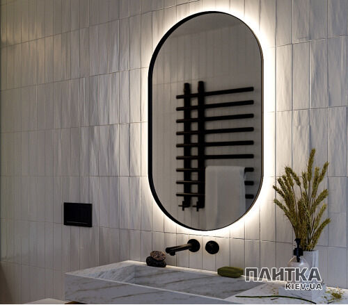 Зеркало Liberta DIANO Зеркало 700x1200, стекло стандарт 4 мм, с подсветкой на стену, цвет рамы - RAL9005, еврокромка черный,серебристый - Фото 1