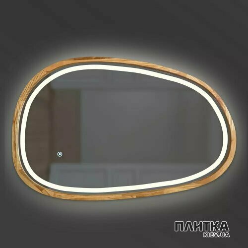 Дзеркало для ванної Luxury Wood Dali Dali дзеркало асиметричне 550*850мм, LED, сенсор, (аура,фронт,сендим), дуб натуральний коричневий,дуб - Фото 1