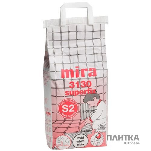 Клей для плитки Mira MIRA №3130 SUPERFIX/15кг (белый) белый