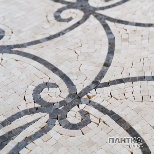 Мозаика Mozaico de Lux Stone C-MOS MEDALLION 07 POL белый,черный - Фото 2