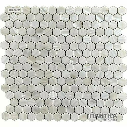 Мозаика Mozaico de Lux CL-MOS CL-MOS CCLAY-23-A125 PEARL 294х297х2 белый,светло-серый