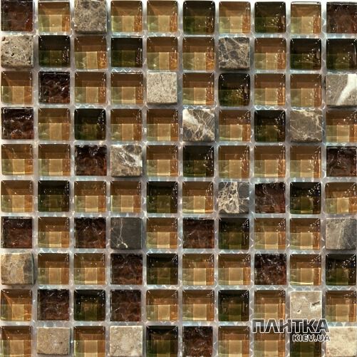 Мозаика Mozaico de Lux K-MOS K-MOS SG10 ST+GL BROWN MIX коричневый