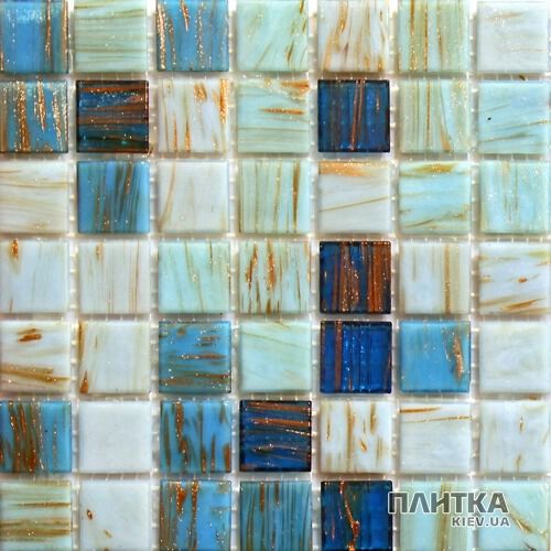 Мозаика Mozaico de Lux R-MOS R-MOS MIX (20G75323130) GOLD BREEZE голубой,бирюзовый,с авантюрином
