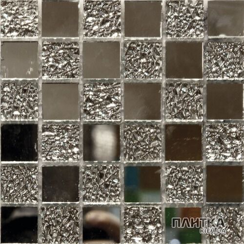 Мозаика Mozaico de Lux S-MOS S-MOS MIX SM01+SM06 SILVER FOIL&MIR коричневый,серый,черный,зеркало