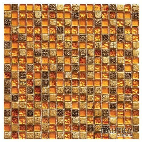 Мозаика Mozaico de Lux S-MOS S-MOS HS0331 (15x15) коричневый,серый