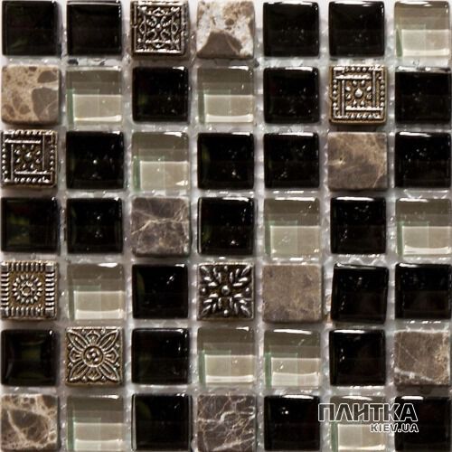 Мозаика Mozaico de Lux S-MOS S-MOS HS0996 серый,черный