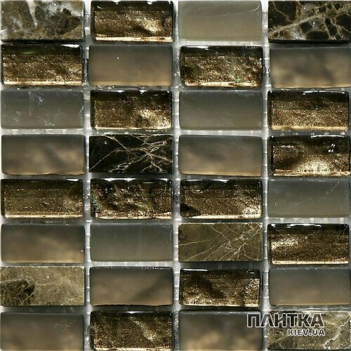 Мозаика Mozaico de Lux S-MOS S-MOS CLHT05 ST+GL DARK PEARL 286х304х8 коричневый,темно-коричневый