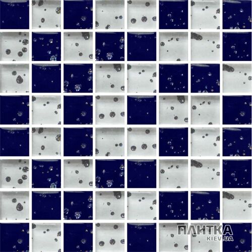 Мозаика Mozaico de Lux T-MOS T-Mos MIX BG-702W + BG702-BD (L) BG01+BG04 белый,синий