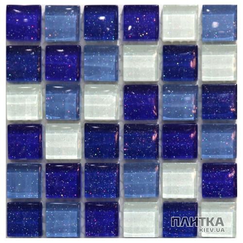 Мозаика Mozaico de Lux T-MOS T-MOS M03 WHITE/DARK BLUE/LIGHT BLUE белый,синий,микс