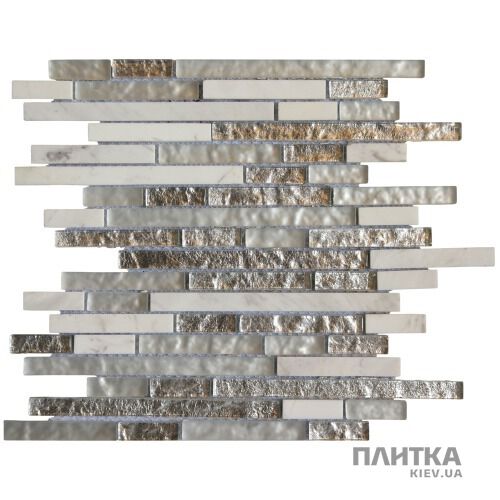 Мозаика Mozaico de Lux T-MOS T-MOS G01+SG01 (L) белый,серебро