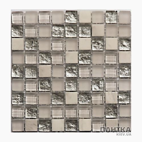 Мозаика Mozaico de Lux T-MOS T-MOS DF01+G01+ARISTON (L) серебро,светло-бежевый