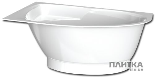 Ванна зі штучного каменю PAA Tre VATRE/L/00+PATREM/L/00 TRE Ванна права 150х100 з малою панеллю, біла білий - Фото 1
