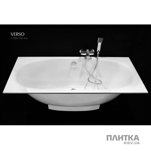 Ванна из искусственного камня PAA Verso VAVER/00 VERSO Ванная из каменной массы 170х75, белый + PAVERM / 00 Панель, белый + Sifvvarp сифон белый - Фото 1