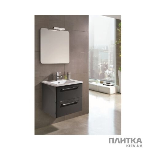 Комплект Primera Klea Комплект мебели, тумба + раковина + зеркало 60 см, серый глянцевый C0072911 KLEA серый - Фото 1