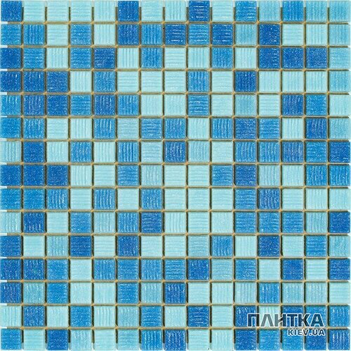 Мозаика Stella di Mare R-MOS R-MOS B31323335 микс голуб. 4 на бумаге 20x20, 327х327х4 голубой,синий