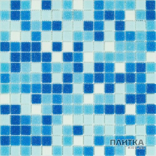 Мозаїка Stella di Mare R-MOS R-MOS B1131323335 мікс голубий-5 на сітці 20x20, 327х327х4 блакитний,синій,світло-блакитний